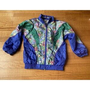 JPI Company Vintage Retro Floral Colorful Jacket Windbreaker Kids 90’s Size 6x